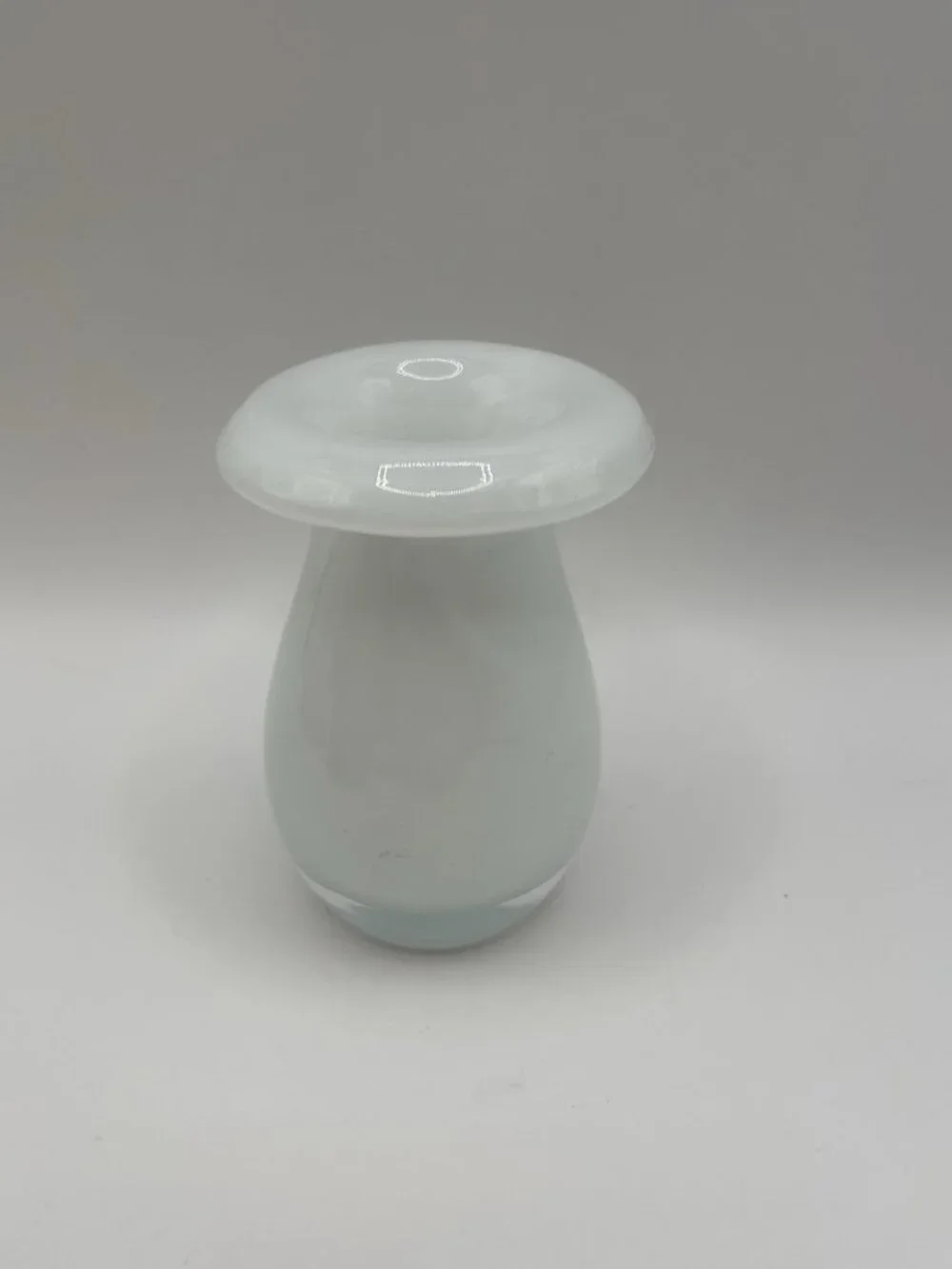 Bud Vase Mid-Century Modern Mushroom White Glass Mini Small Christmas Gift MCM